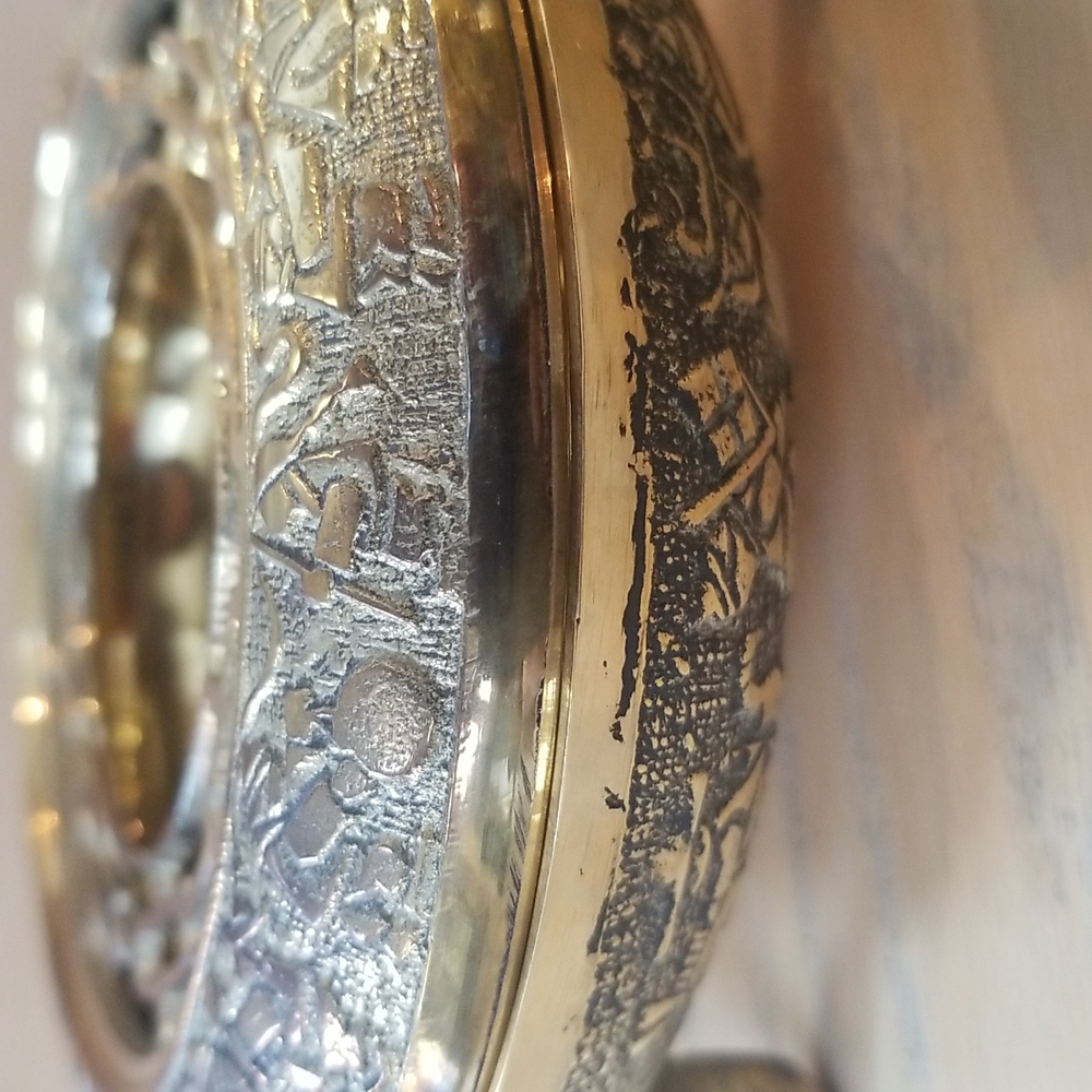 Antique Wedding Set Brass Ashtray & Cigarette Holder - Picture 16 of 16